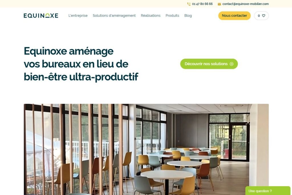 réalisation site web equinoxe mobilier